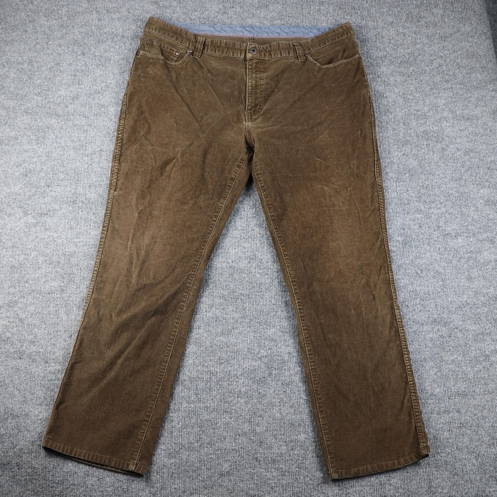 LL Bean Pants Mens 36x30 Brown Corduroy Straight Leg Chino Classic Casual